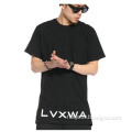 cotton printed short sleeve mens extra long t-shirts